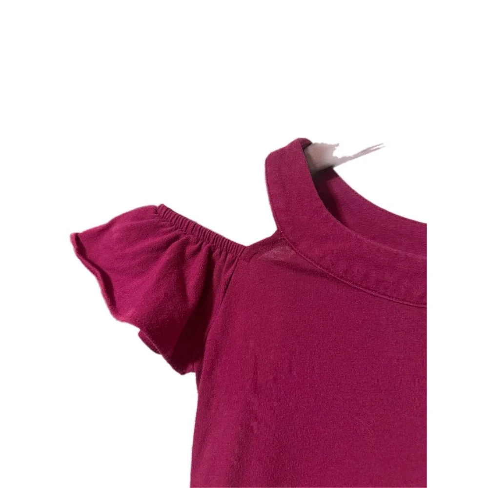 The Children's Place Skater‎ Dress Kids M 7/8 Magenta Excellent Cold Shoulder